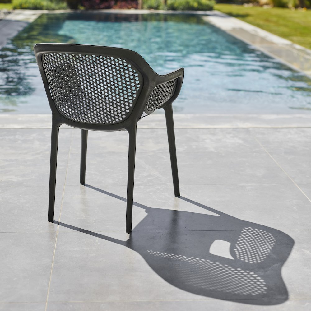 Atra Resin Patio Dining Chair in Anthracite Black - (Set of 2). Picture 5