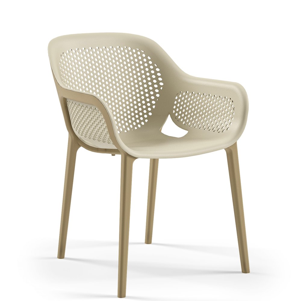 Atra Resin Patio Dining Chair in Coffee - (Set of 2). Picture 3