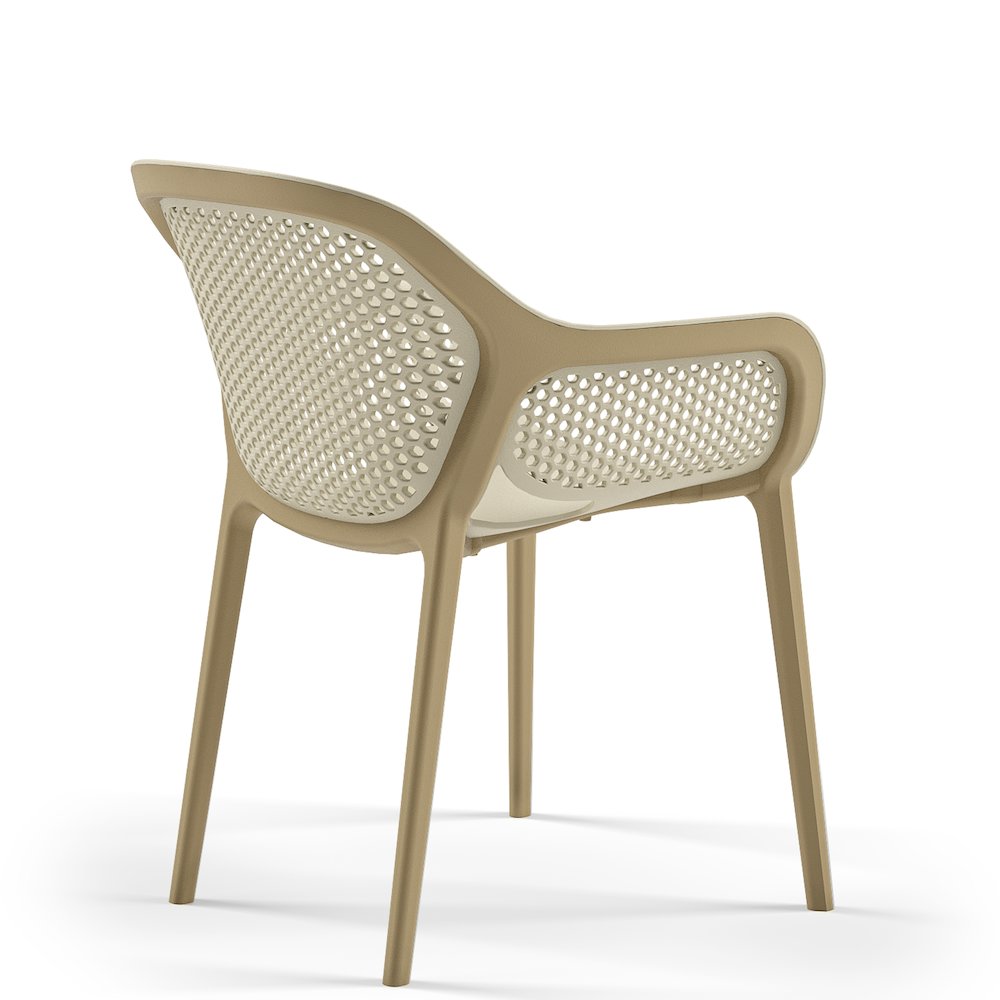 Atra Resin Patio Dining Chair in Coffee - (Set of 2). Picture 2