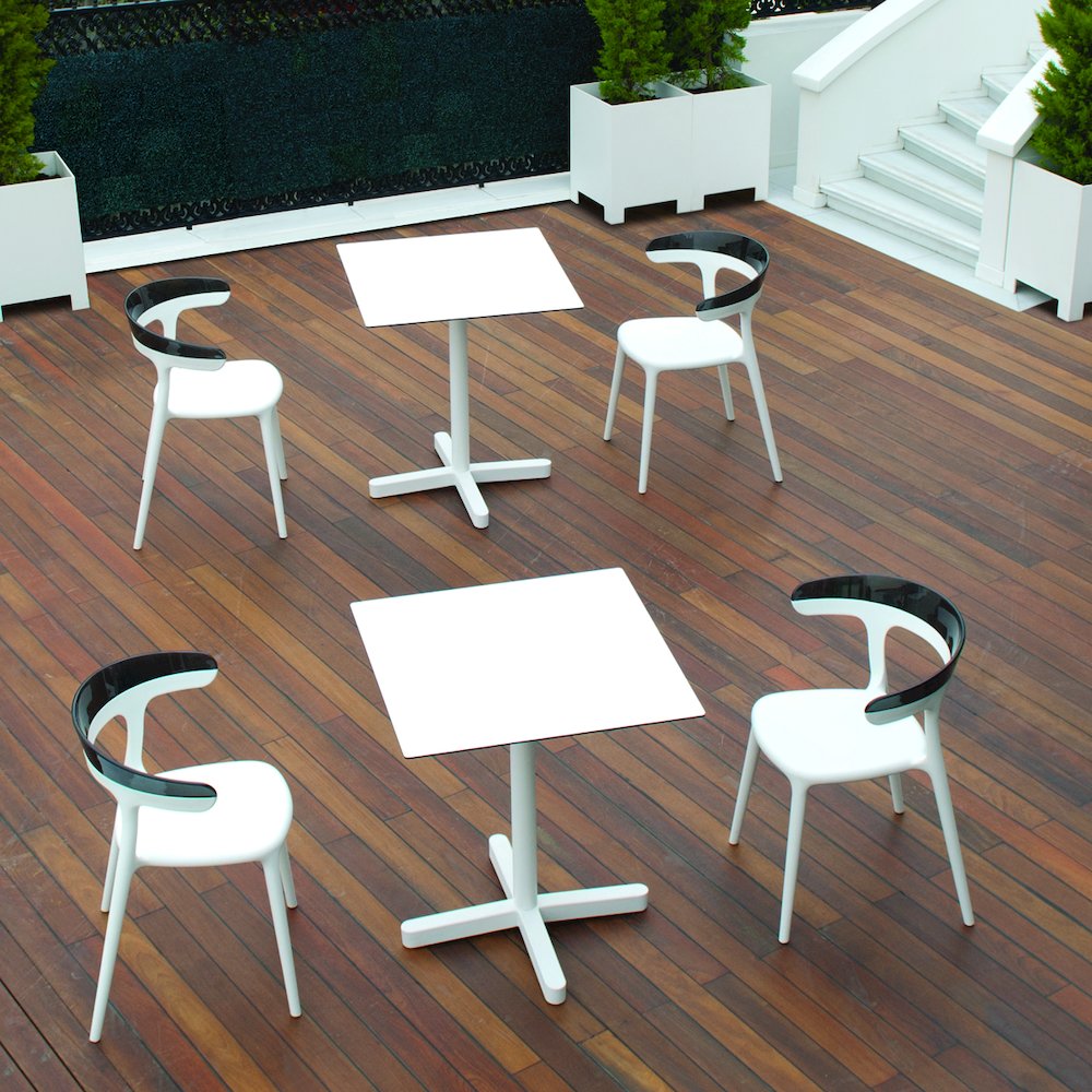 Mia Resin Patio Dining Chair in White - (Set of 2). Picture 6