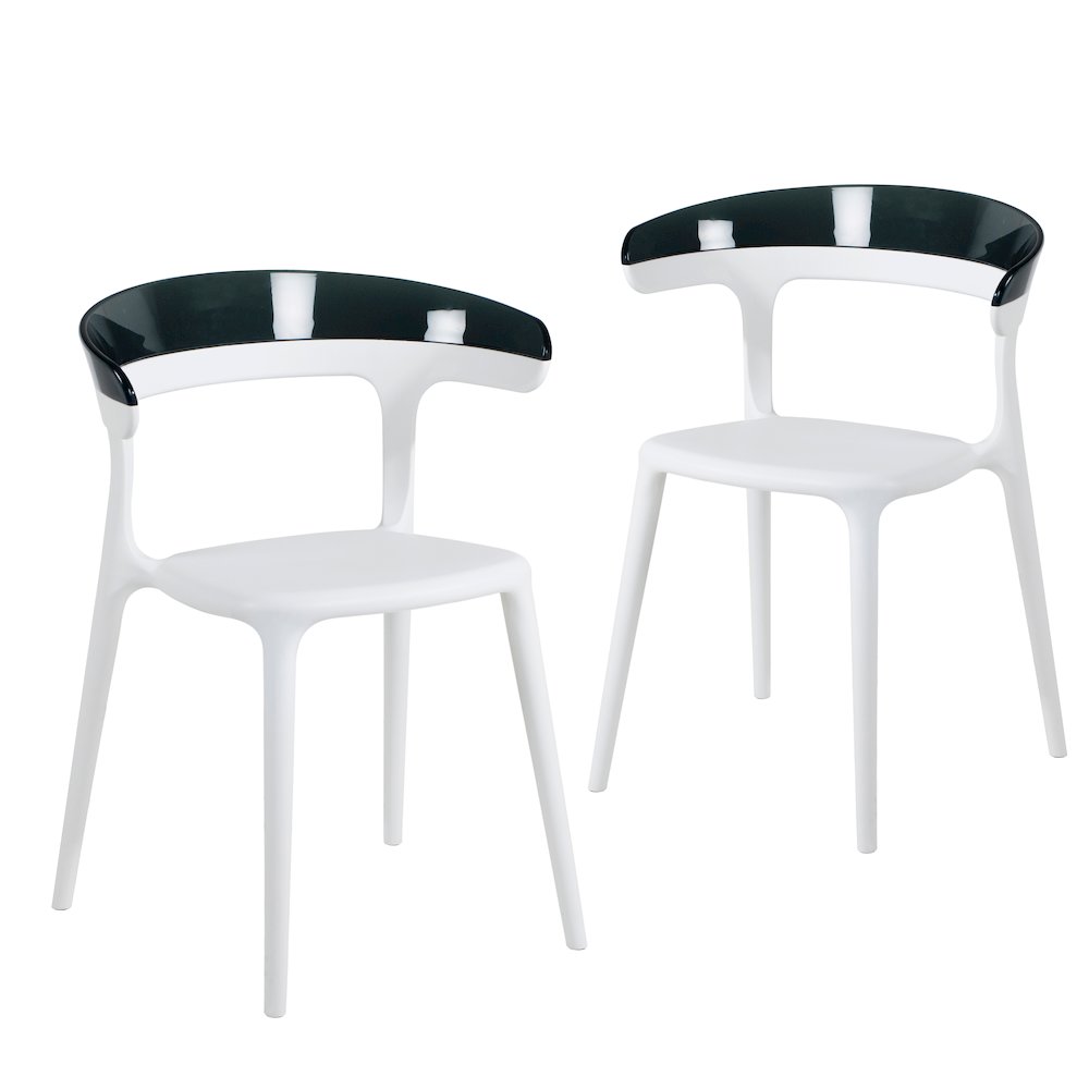 Mia Resin Patio Dining Chair in White - (Set of 2). Picture 1