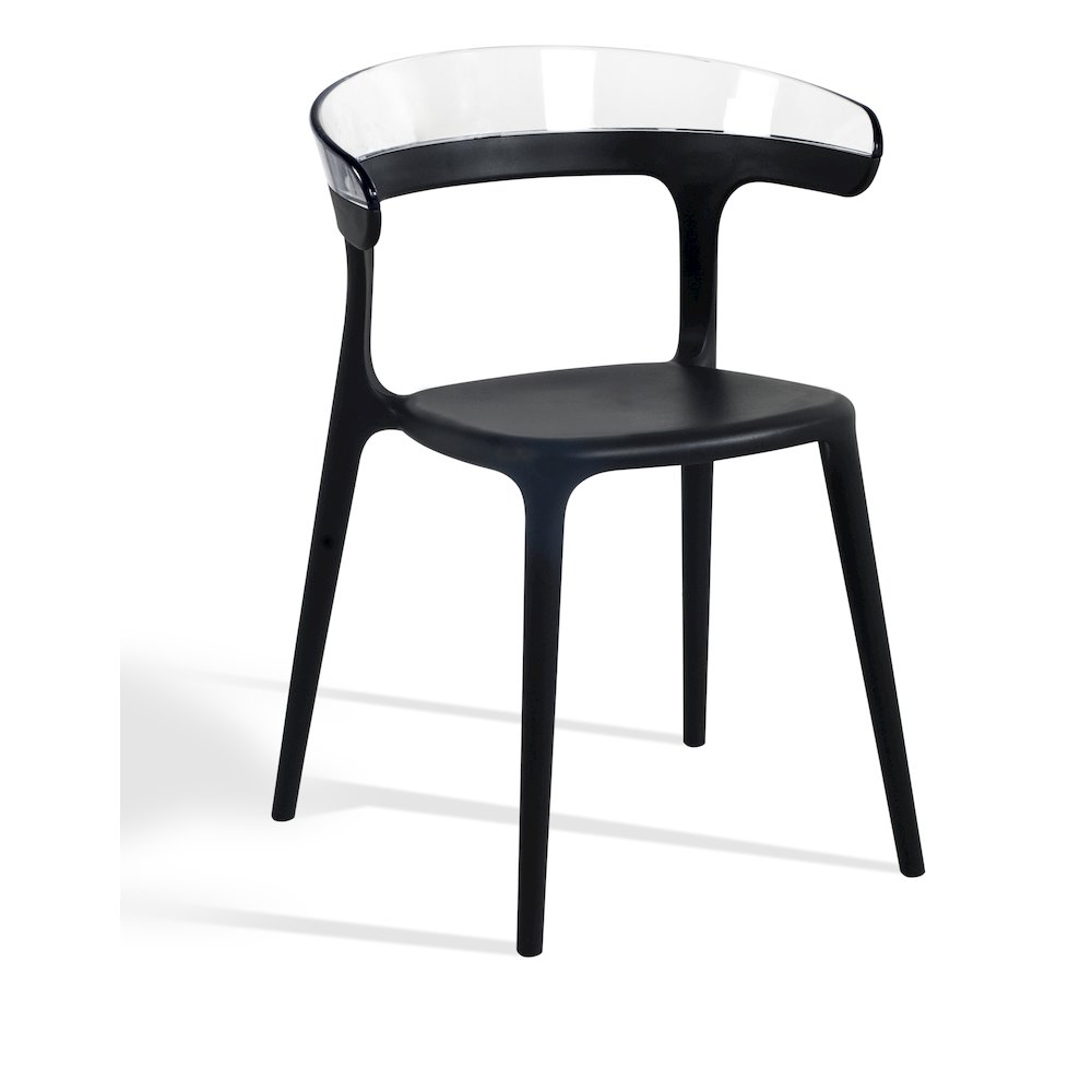 Mia Resin Patio Dining Chair in Black and Clear - (Set of 2). Picture 2