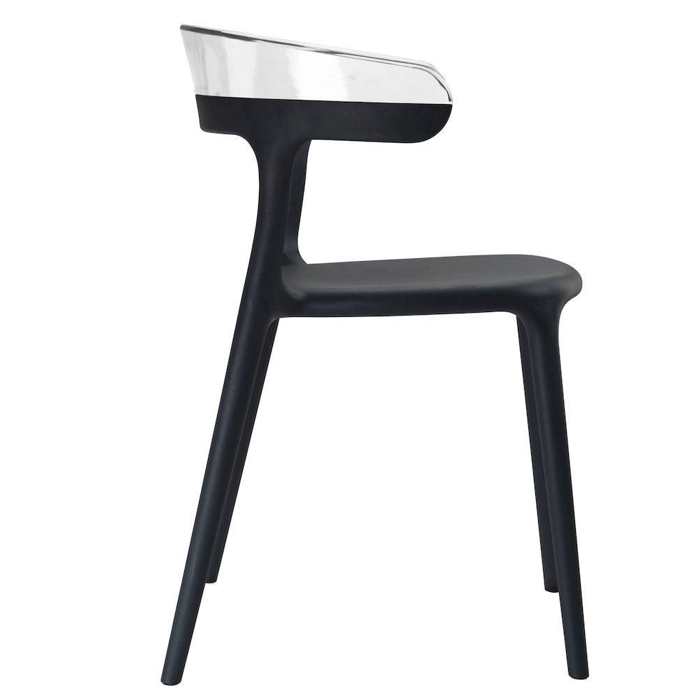 Mia Resin Patio Dining Chair in Black and Clear - (Set of 2). Picture 3