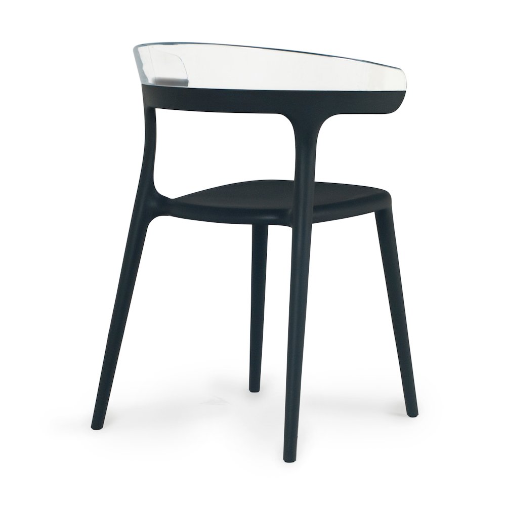 Mia Resin Patio Dining Chair in Black and Clear - (Set of 2). Picture 4