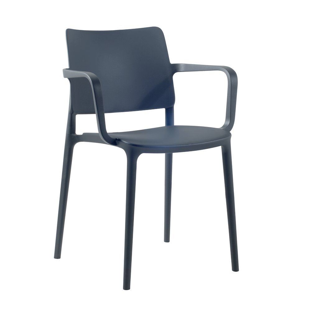 Cleo Arm Resin Patio Dining Chair in Anthracite Black - (Set of 2). Picture 3