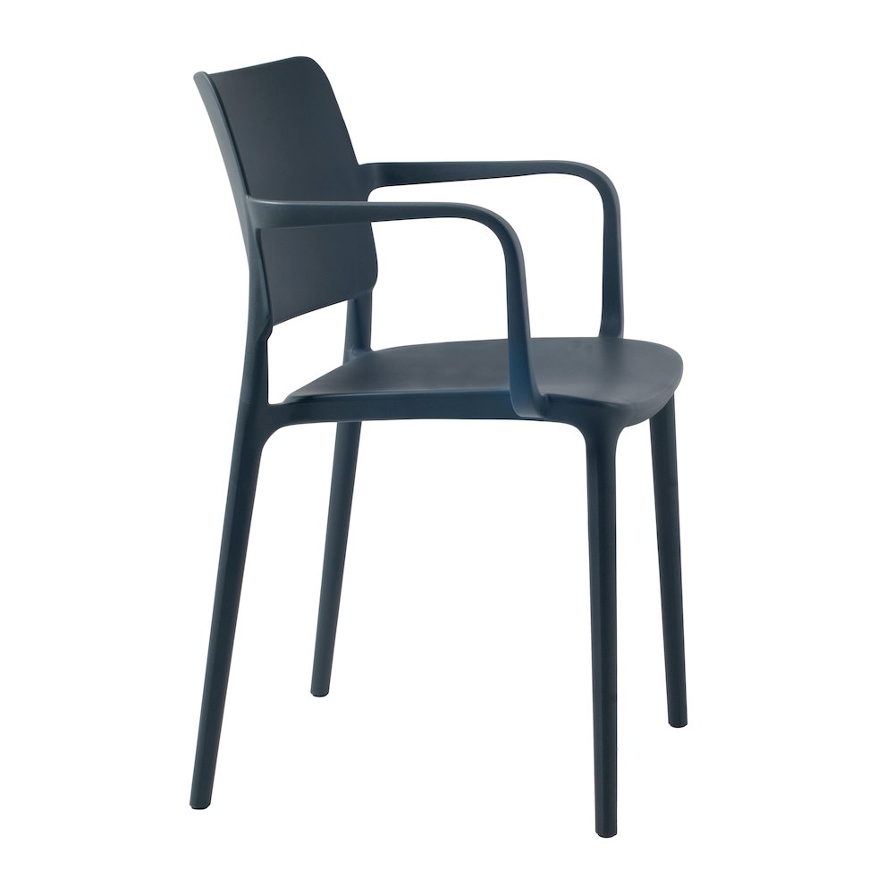 Cleo Arm Resin Patio Dining Chair in Anthracite Black - (Set of 2). Picture 2