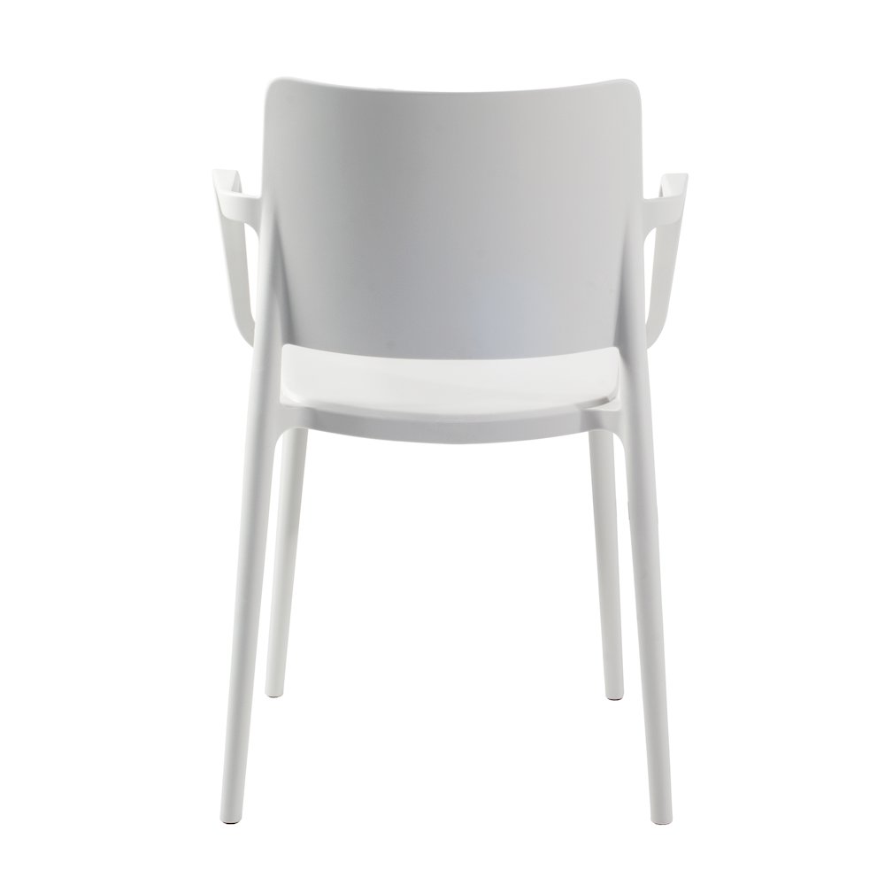 Cleo Arm Resin Patio Dining Chair in White - (Set of 2). Picture 4
