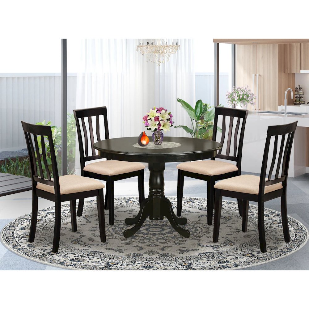 HLAN5-CAP-C 5 Pc Kitchen Table set-Dining Table and 4 Dinette Chairs.. Picture 6