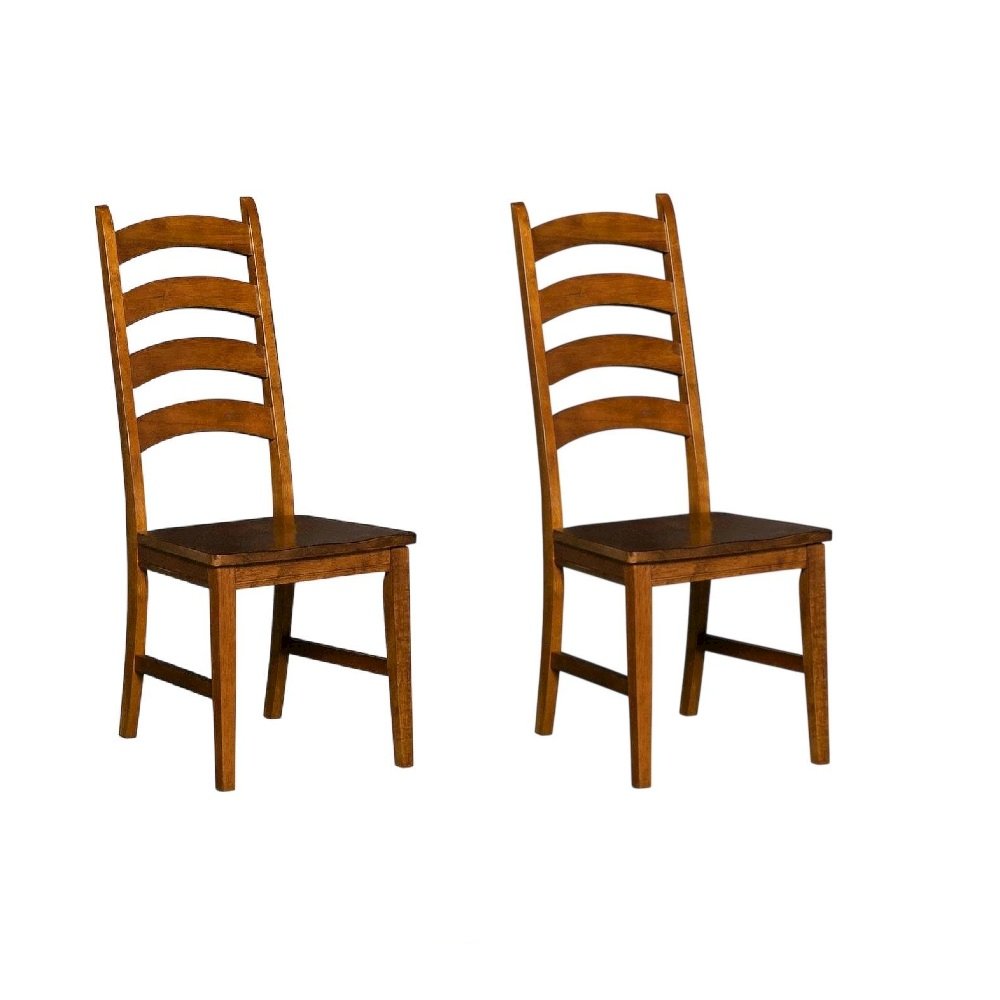 Rustic Amber Side Chair with Distressed Finish and Solid Rubberwood Construction. Picture 1