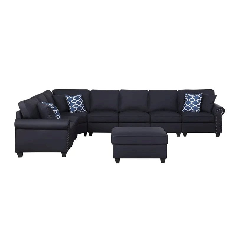 Bouke Artificial Leather Modular Sofa Sectional With Ottoman. Picture 3