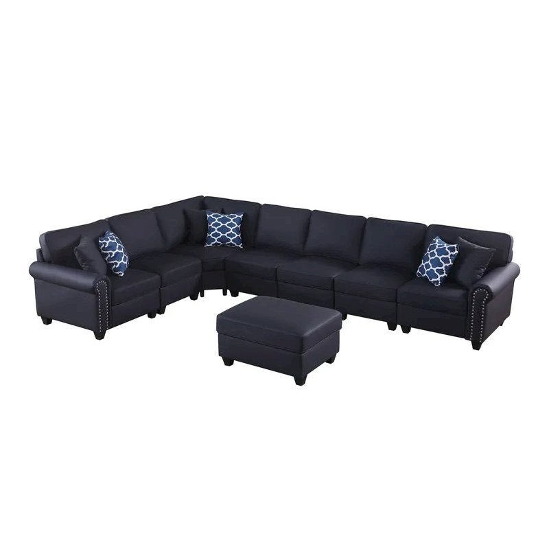 Bouke Artificial Leather Modular Sofa Sectional With Ottoman. Picture 2