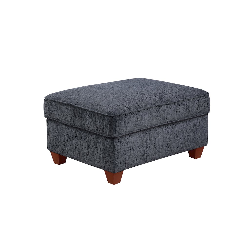 8 - Piece Chenille Fabric Upholstered Sectional With Console & Ottoman-Black. Picture 4