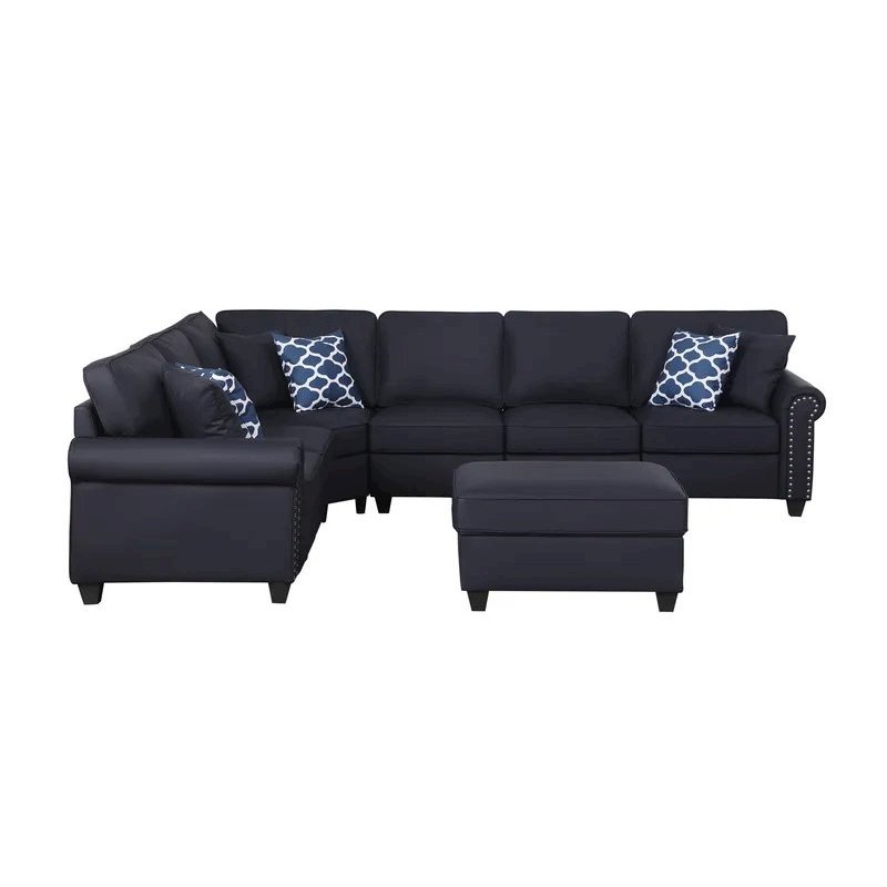 Bozhanka Artificial Leather Modular Sectional With Ottoman. Picture 3