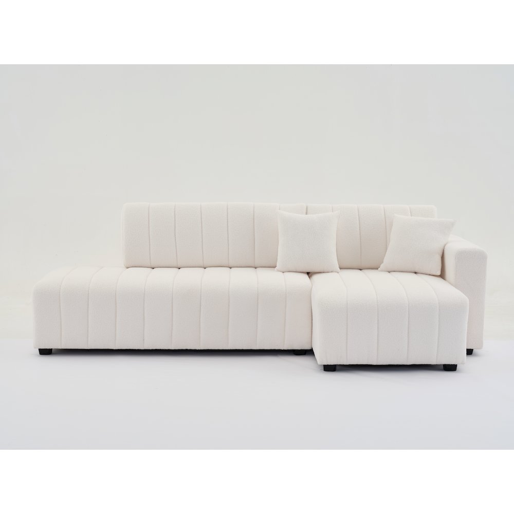 Nargis Lamb Wool Sectional Sofa With Chaise. Picture 13