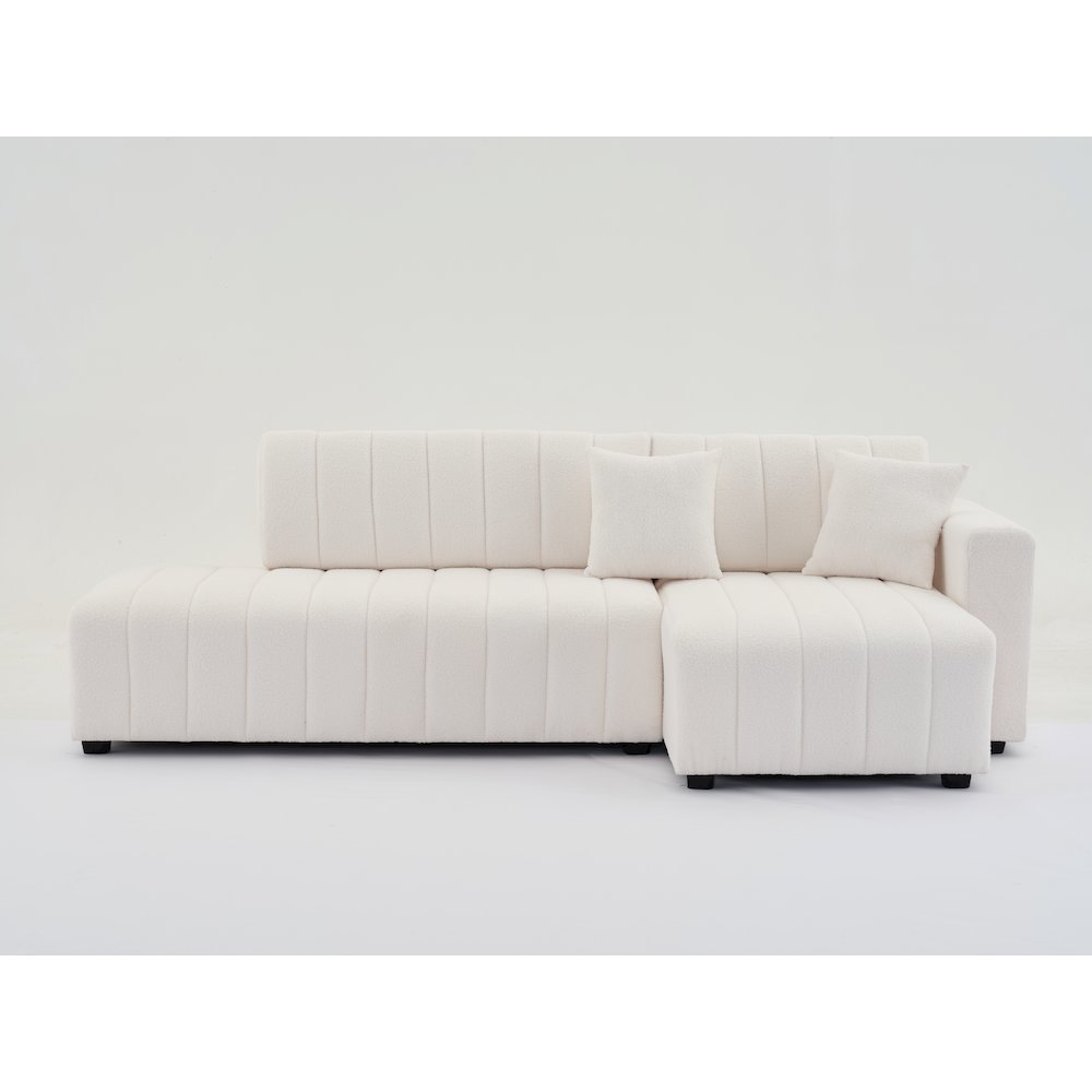 Nargis Lamb Wool Sectional Sofa With Chaise. Picture 1
