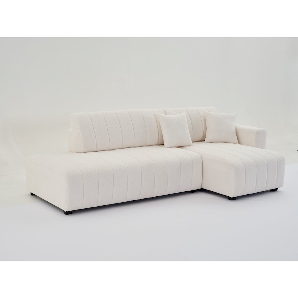Nargis Lamb Wool Sectional Sofa With Chaise. Picture 2