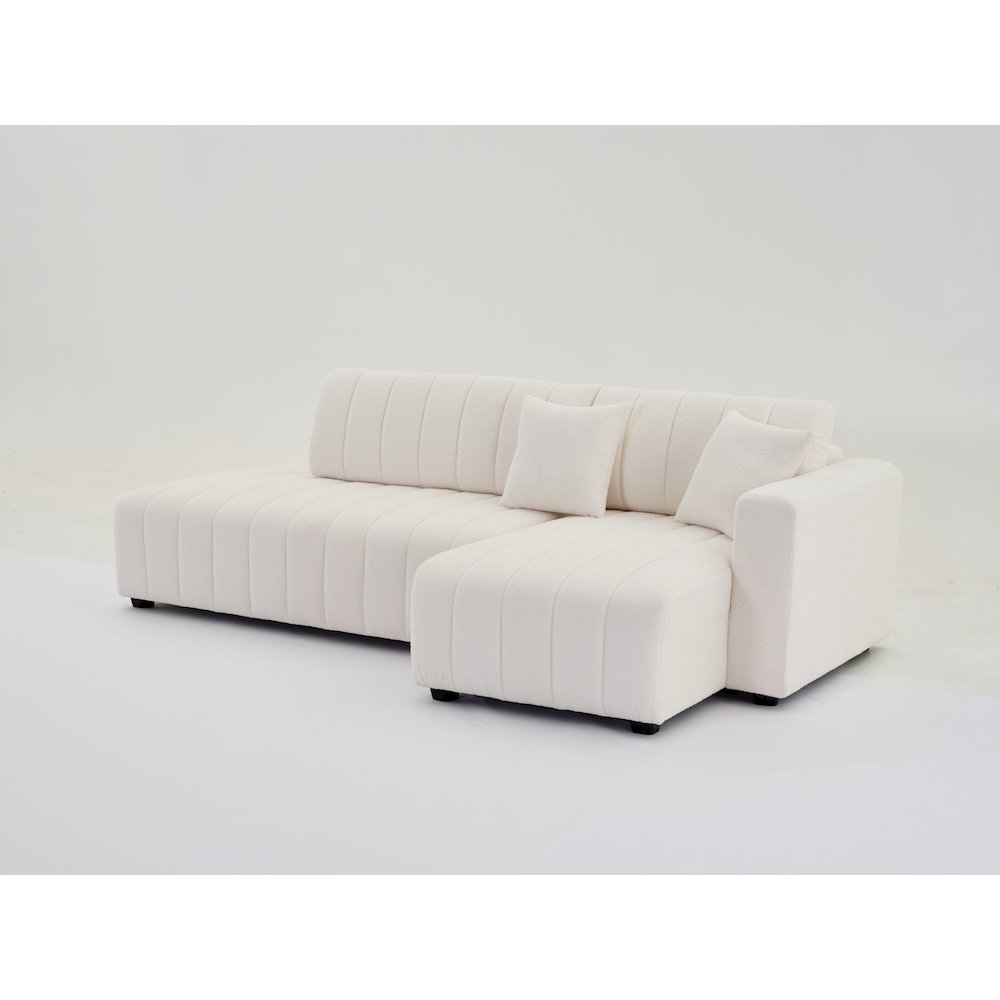 Nargis Lamb Wool Sectional Sofa With Chaise. Picture 3