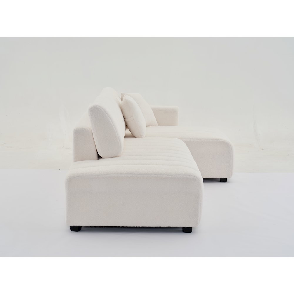 Nargis Lamb Wool Sectional Sofa With Chaise. Picture 4