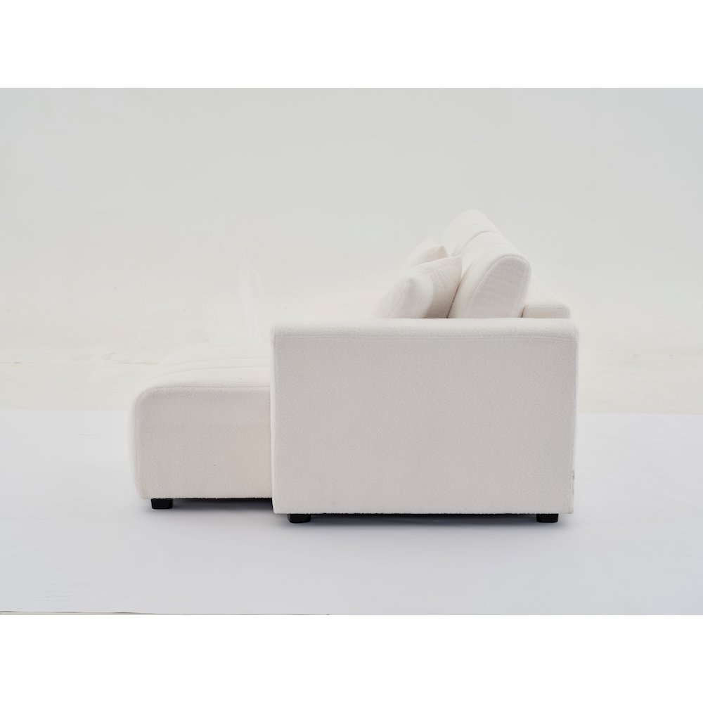 Nargis Lamb Wool Sectional Sofa With Chaise. Picture 6