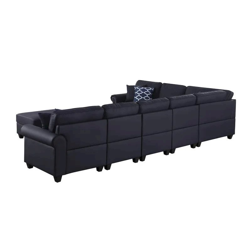 Bouke Artificial Leather Modular Sofa Sectional With Ottoman. Picture 4