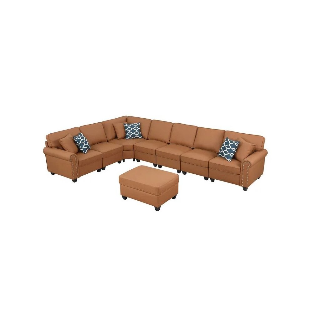 Bouke Artificial Leather Modular Sofa Sectional With Ottoman. Picture 1