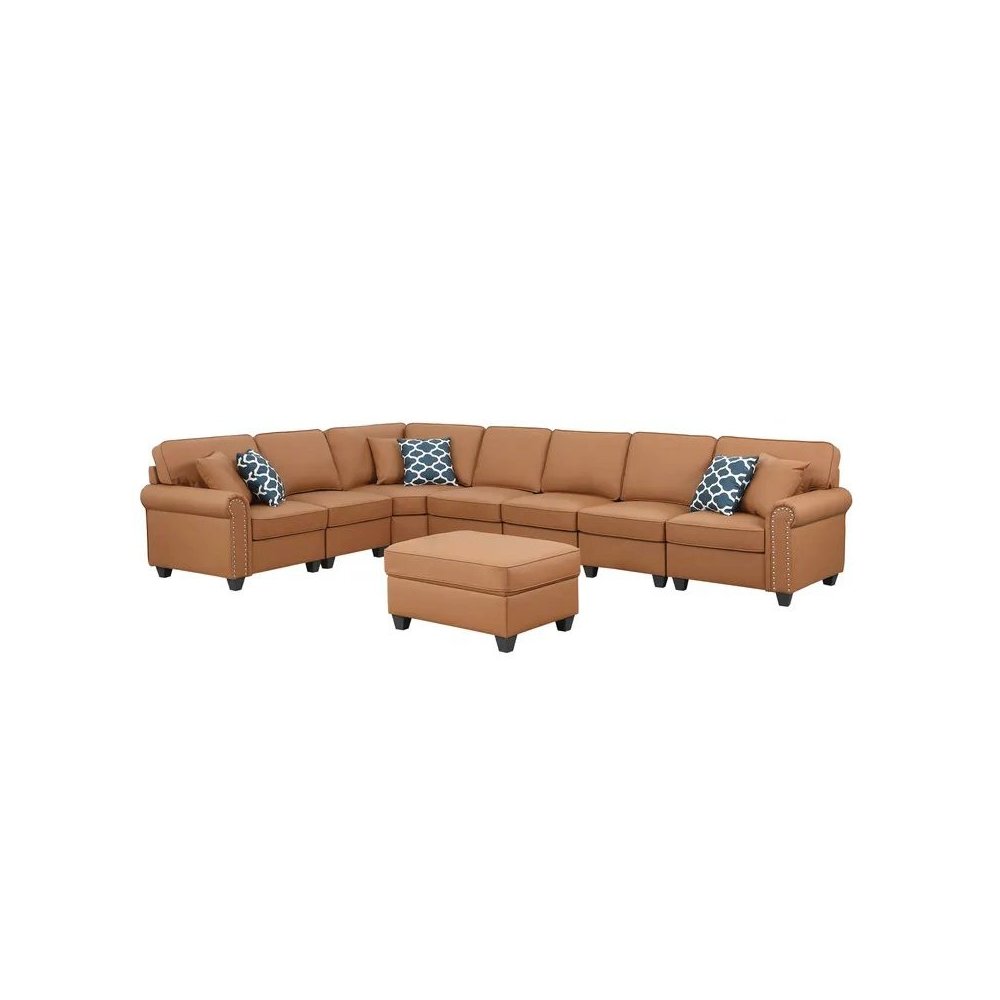 Bouke Artificial Leather Modular Sofa Sectional With Ottoman. Picture 2