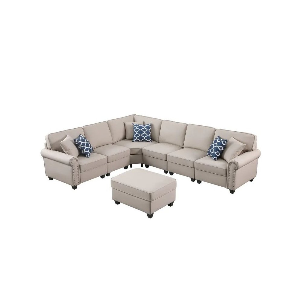 Bozhanka Artificial Leather Modular Sectional With Ottoman. Picture 2