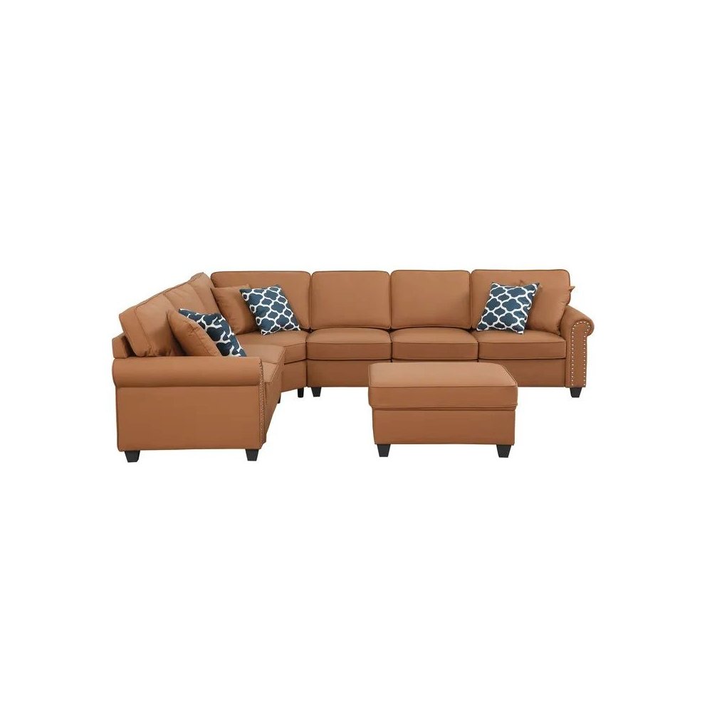 Bozhanka Artificial Leather Modular Sectional With Ottoman. Picture 3