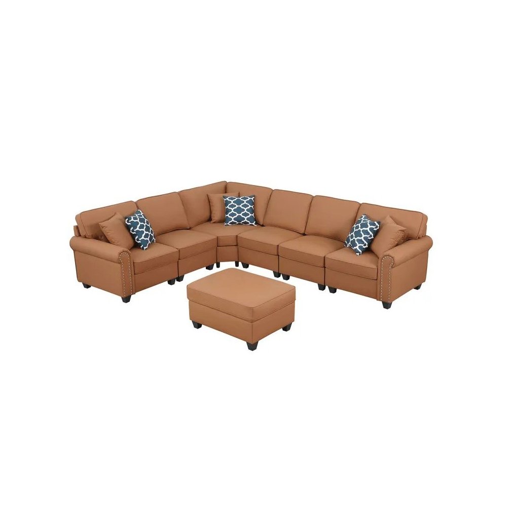 Bozhanka Artificial Leather Modular Sectional With Ottoman. Picture 2