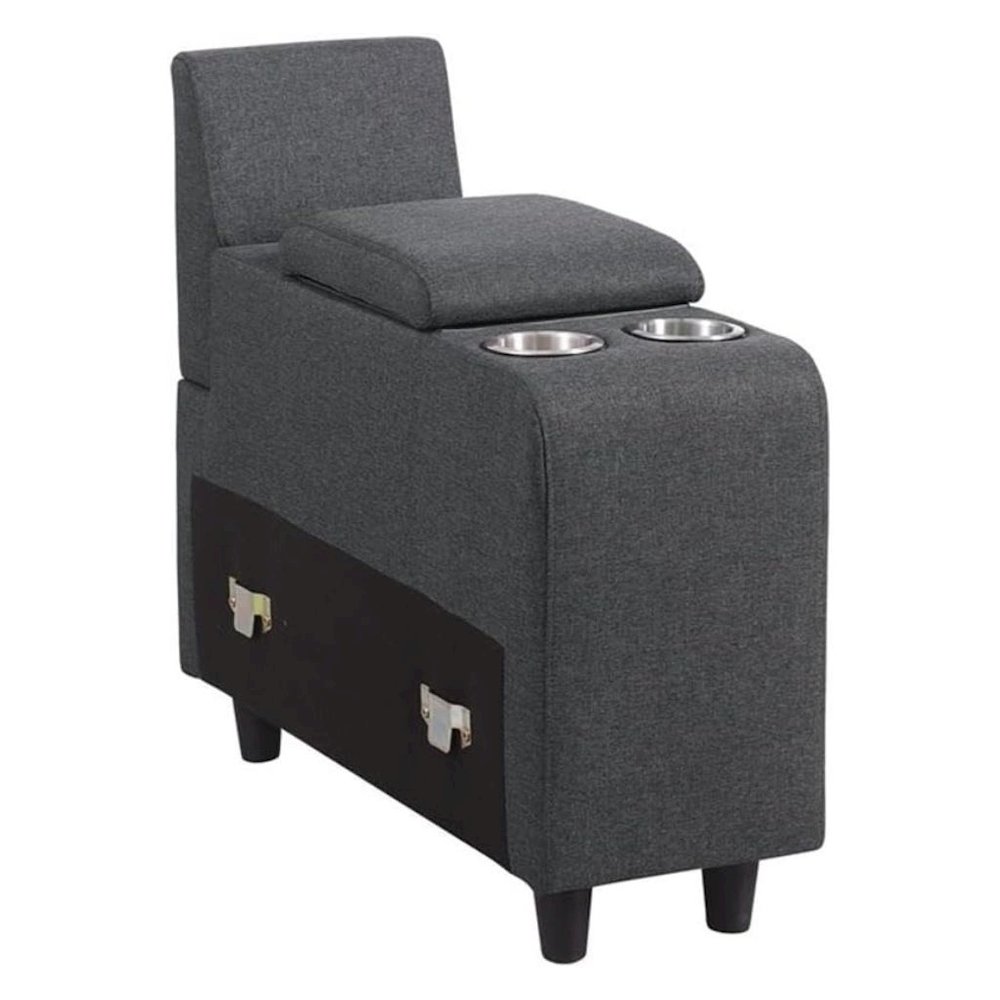 Dark Gray Sectional Couch With Ottoman, 8-Piece L Shaped Sofa. Picture 5