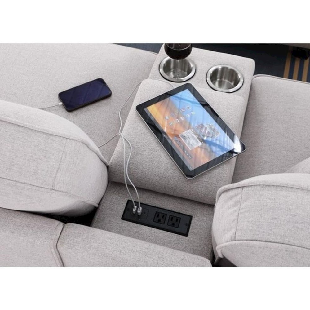 Light Gray Sectional Couch With Ottoman, 8-Piece L Shaped Sofa. Picture 4