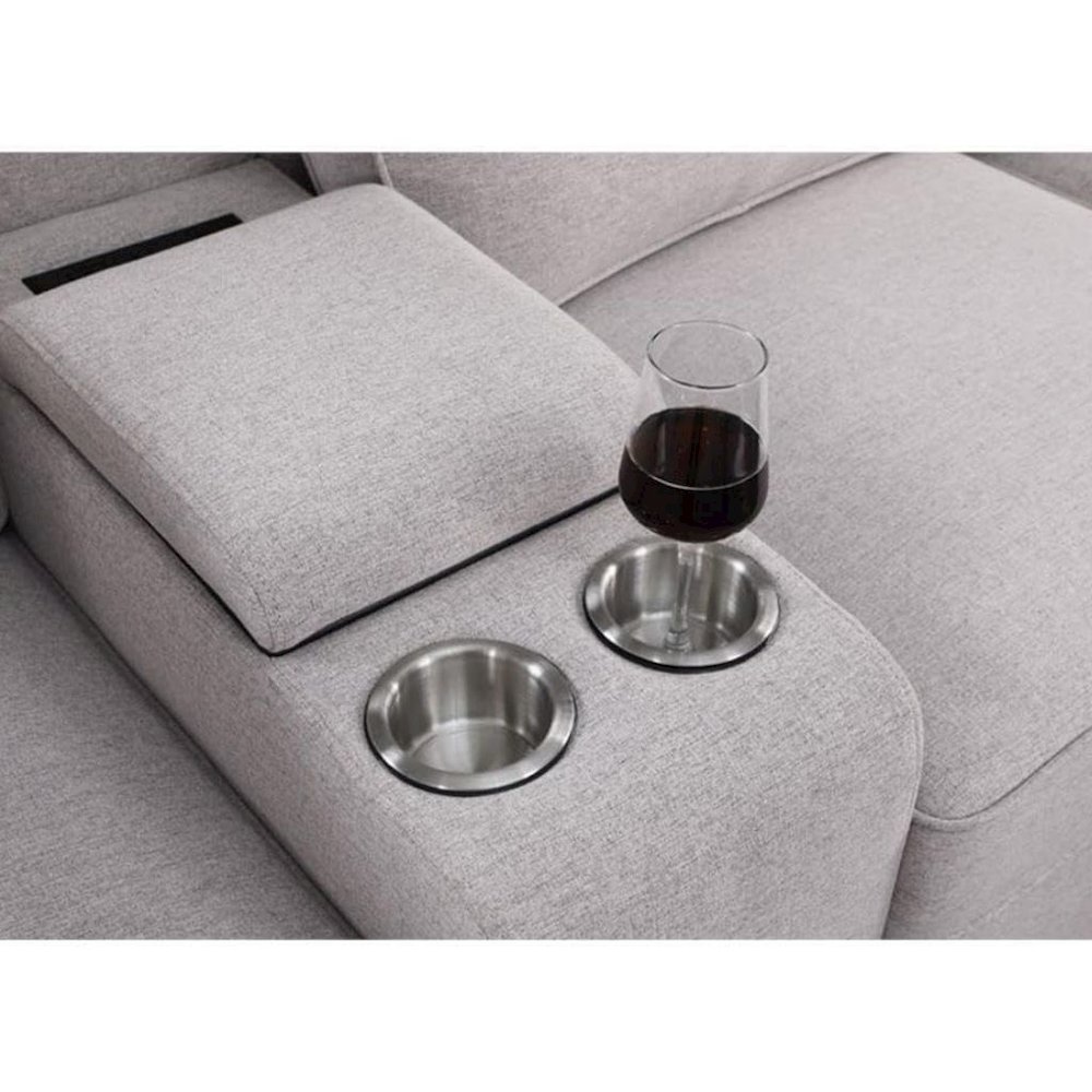 Light Gray Sectional Couch With Ottoman, 8-Piece L Shaped Sofa. Picture 5