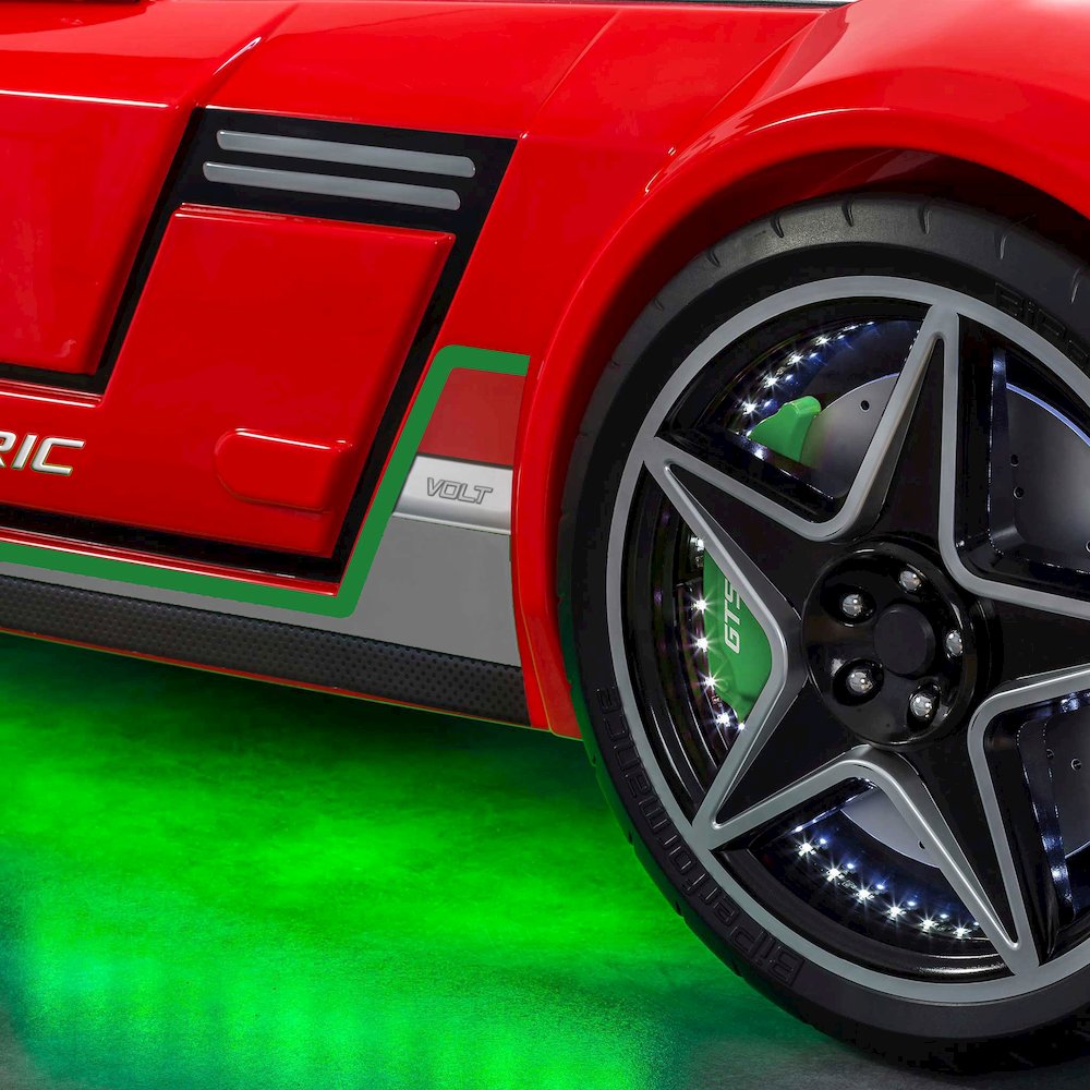 GTS EV Twin-Size Race Car Bed, Red - Remote Control, LED Lights, EV Sound FX. Picture 5