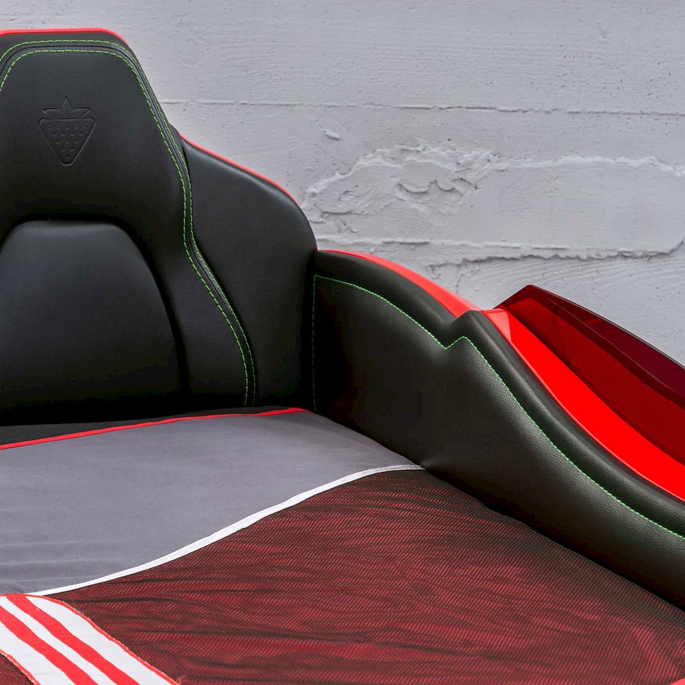 GTS EV Twin-Size Race Car Bed, Red - Remote Control, LED Lights, EV Sound FX. Picture 6