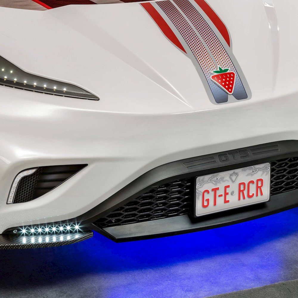 GTS EV Twin-Size Race Car Bed, White - Remote Control, LED Lights, EV Sound FX. Picture 4