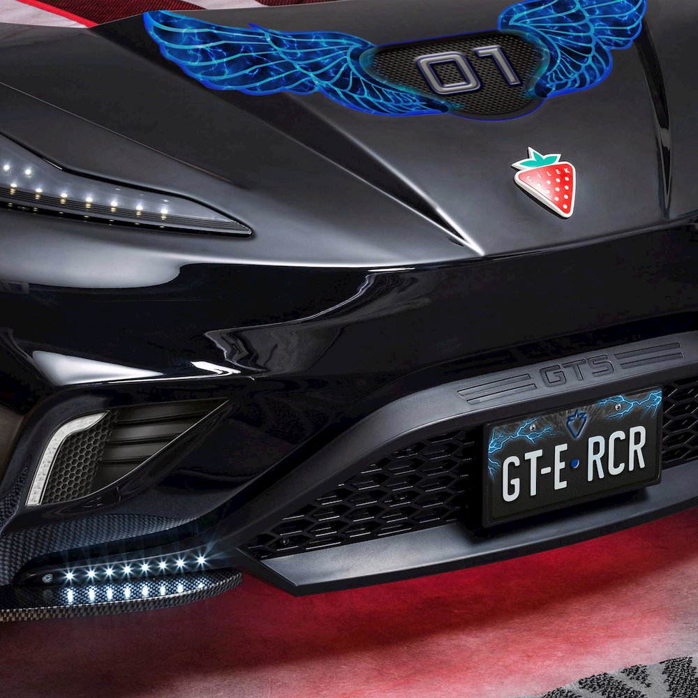 GTS EV Twin-Size Race Car Bed, Black - Remote Control, LED Lights, EV Sound FX. Picture 2