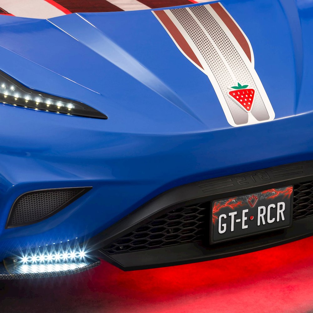 GTS EV Twin-Size Race Car Bed, Blue - Remote Control, LED Lights, EV Sound FX. Picture 4