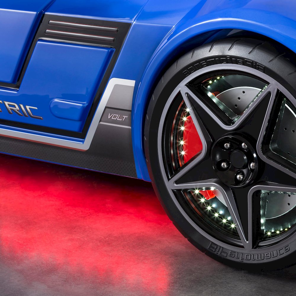 GTS EV Twin-Size Race Car Bed, Blue - Remote Control, LED Lights, EV Sound FX. Picture 5