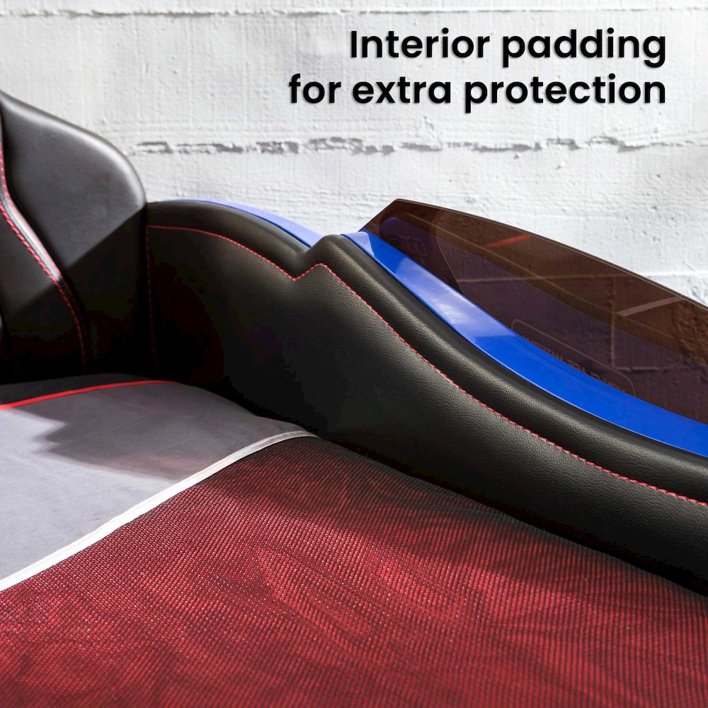 GTS EV Twin-Size Race Car Bed, Blue - Remote Control, LED Lights, EV Sound FX. Picture 6