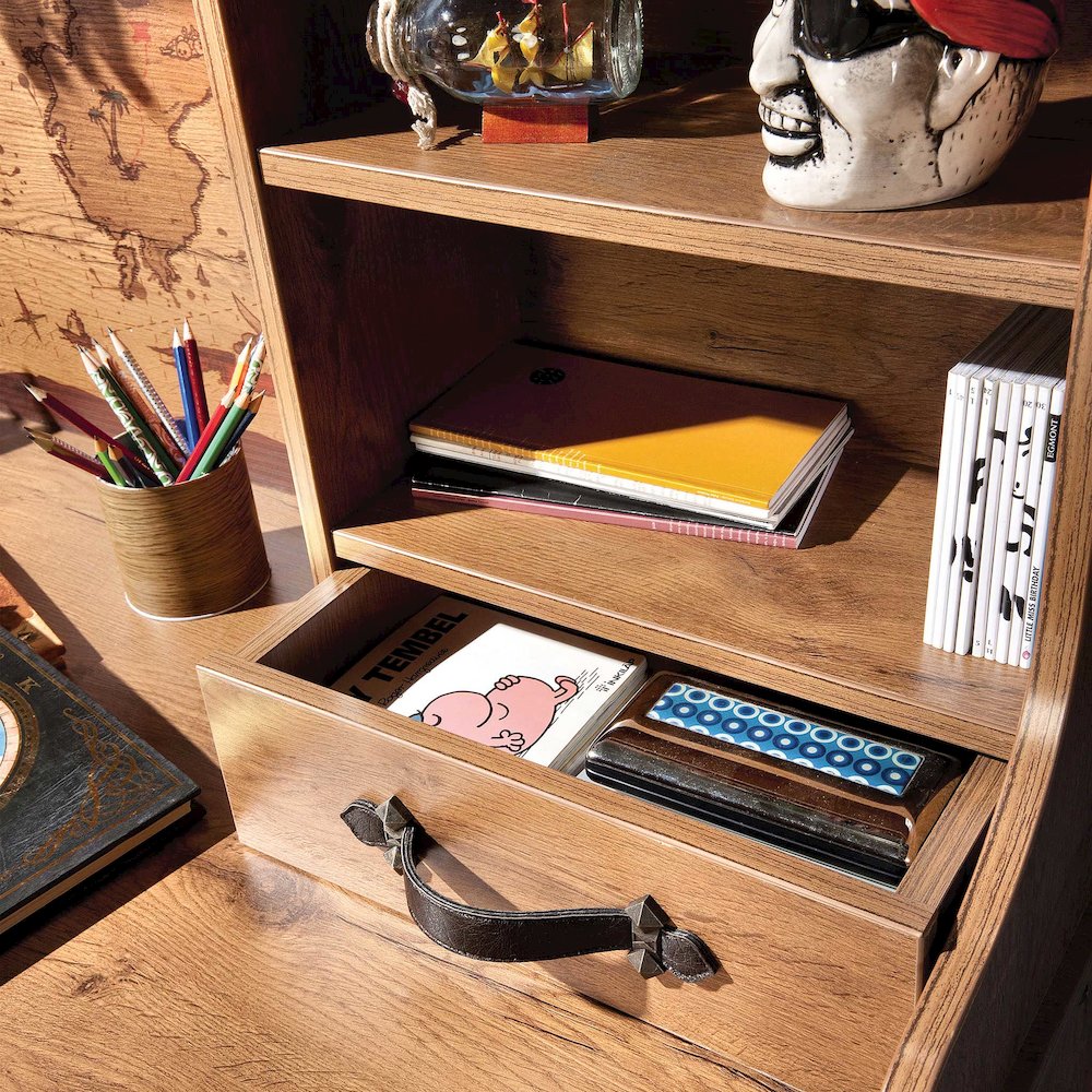 Pirate Study Desk & Hutch with Shelves and Cabinets. Picture 4