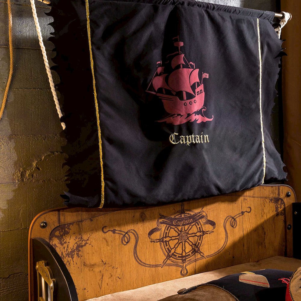 Pirate Twin-Size Captain’s Ship Bed with Sails and Deck. Picture 4