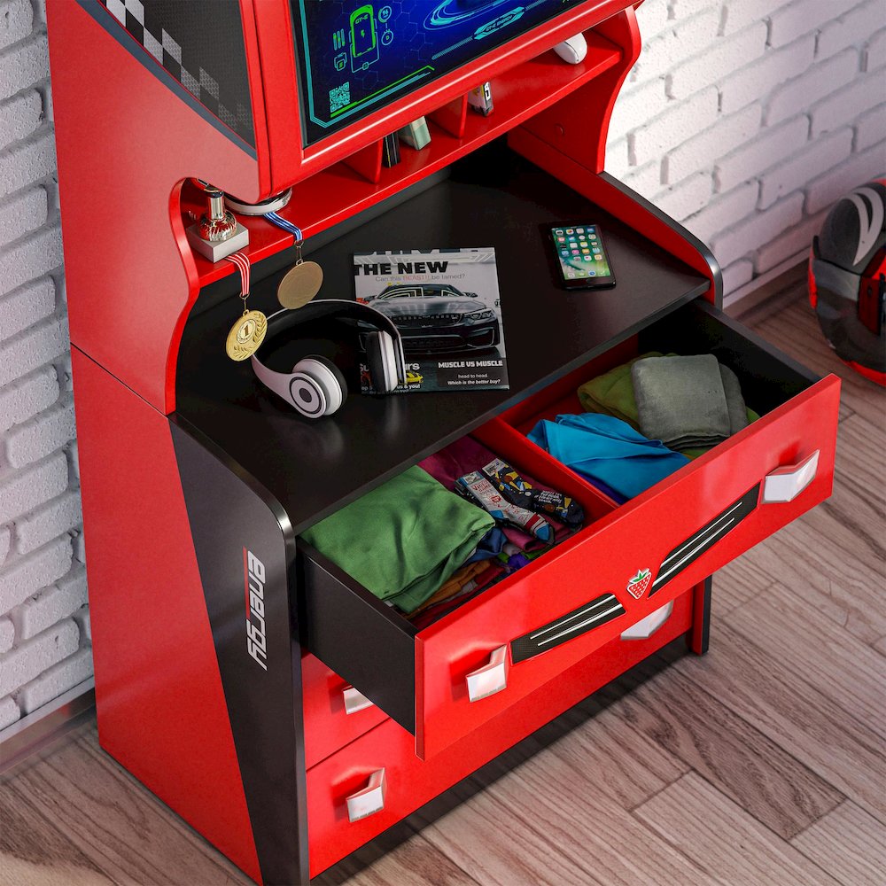 GTS EV 3 Drawer Chest with Cabinet, Charging Station Theme. Picture 5