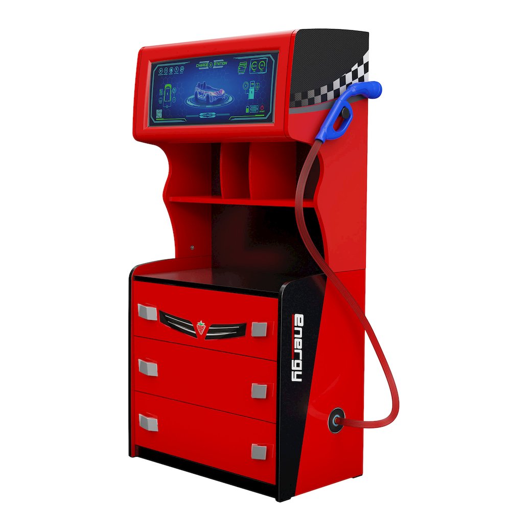 GTS EV 3 Drawer Chest with Cabinet, Charging Station Theme. Picture 1