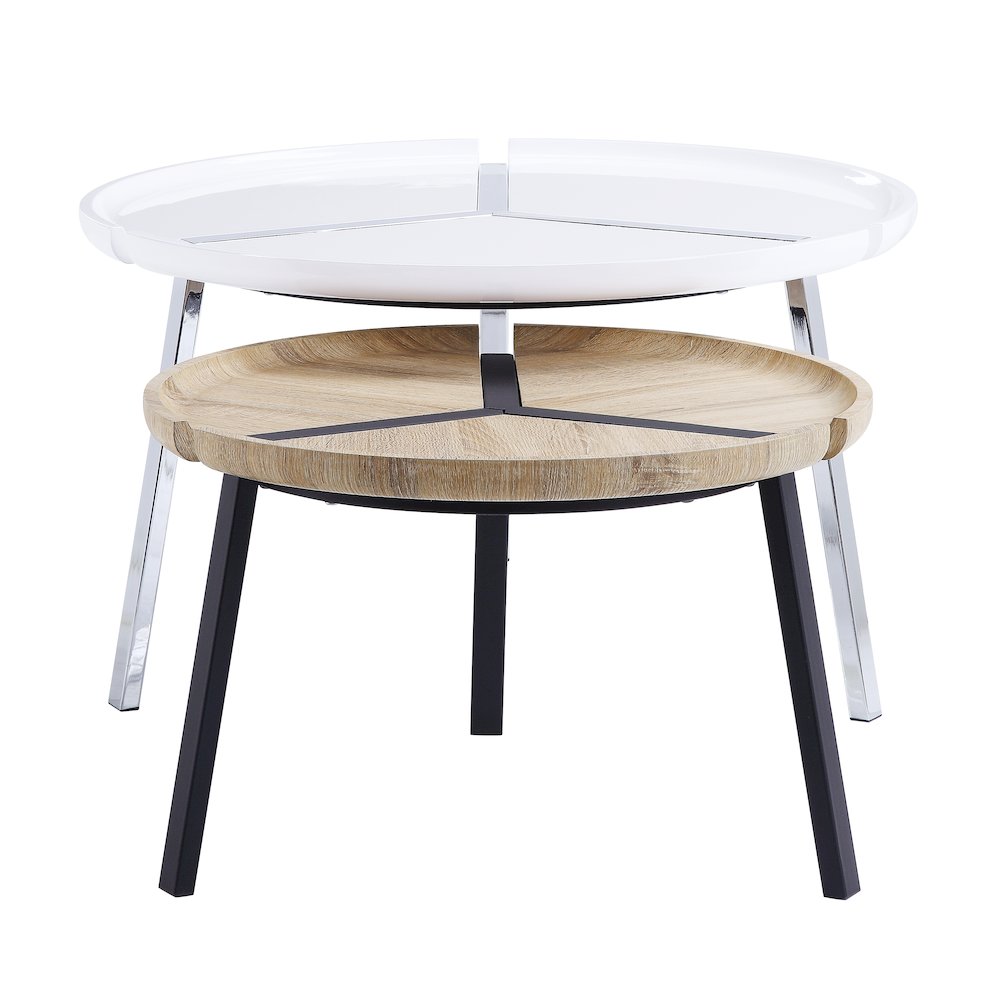 Zekera End Table Champagne & Mirrored. Picture 1