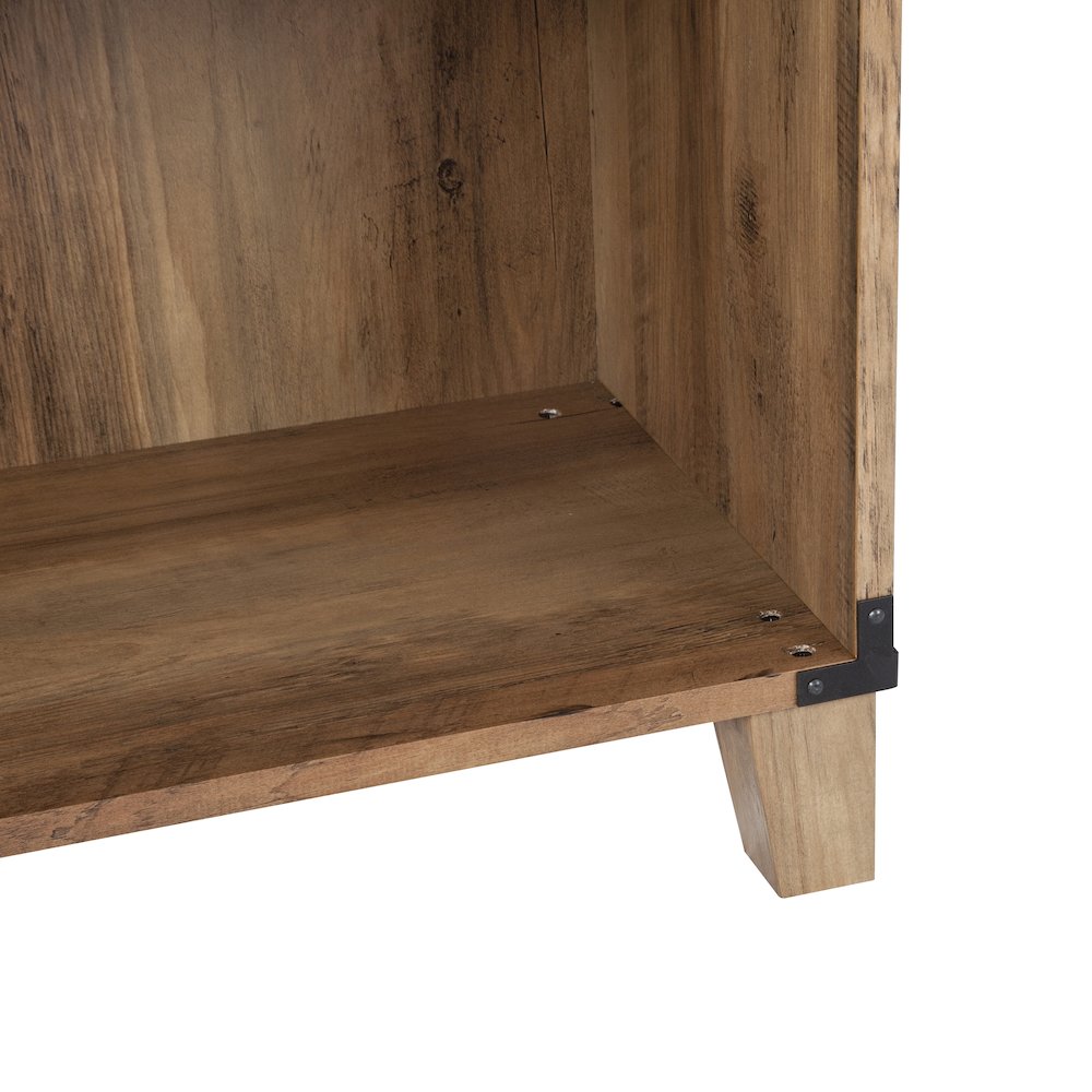 5-Shelf Rectangular Modern Wood Bookcase in Rustic Oak. Picture 4