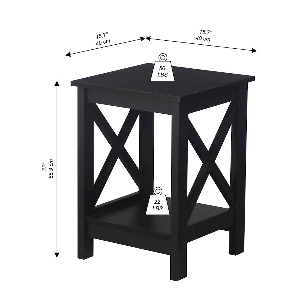 Lambert Modern Farmhouse Black Oak End Table. Picture 5