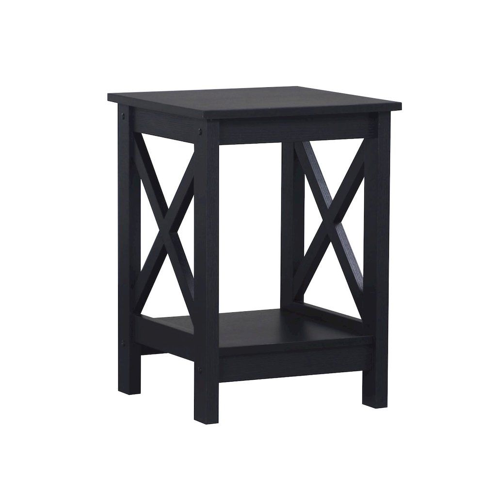 Lambert Modern Farmhouse Black Oak End Table. Picture 1