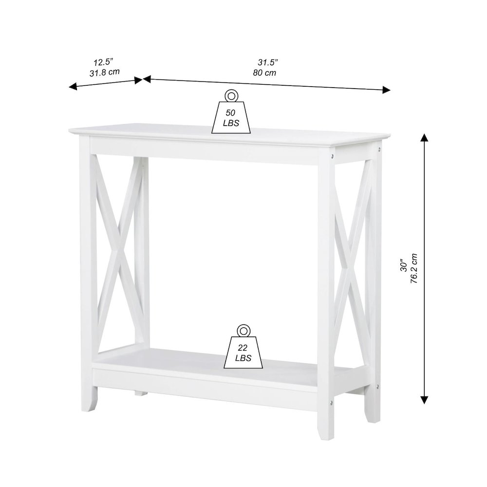 Lambert Modern Farmhouse White Console Table. Picture 5