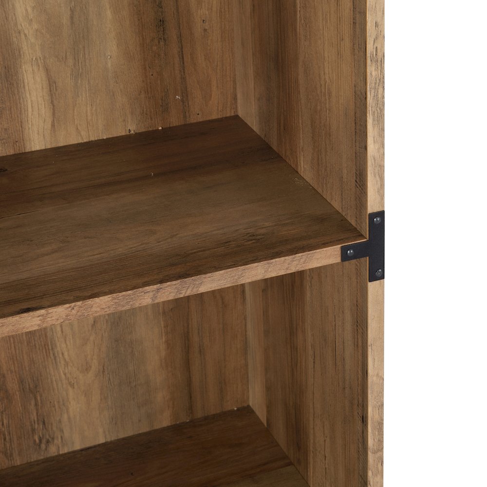 5-Shelf Rectangular Modern Wood Bookcase in Rustic Oak. Picture 3