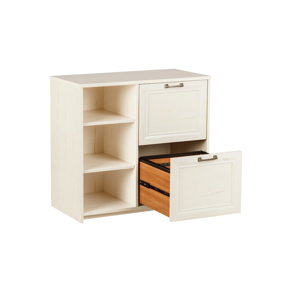 Salisbury 2-Door Modern Wood File Cabinet in Antique White. Picture 2